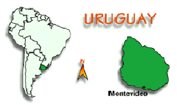 Localización de Uruguay en el Mundo